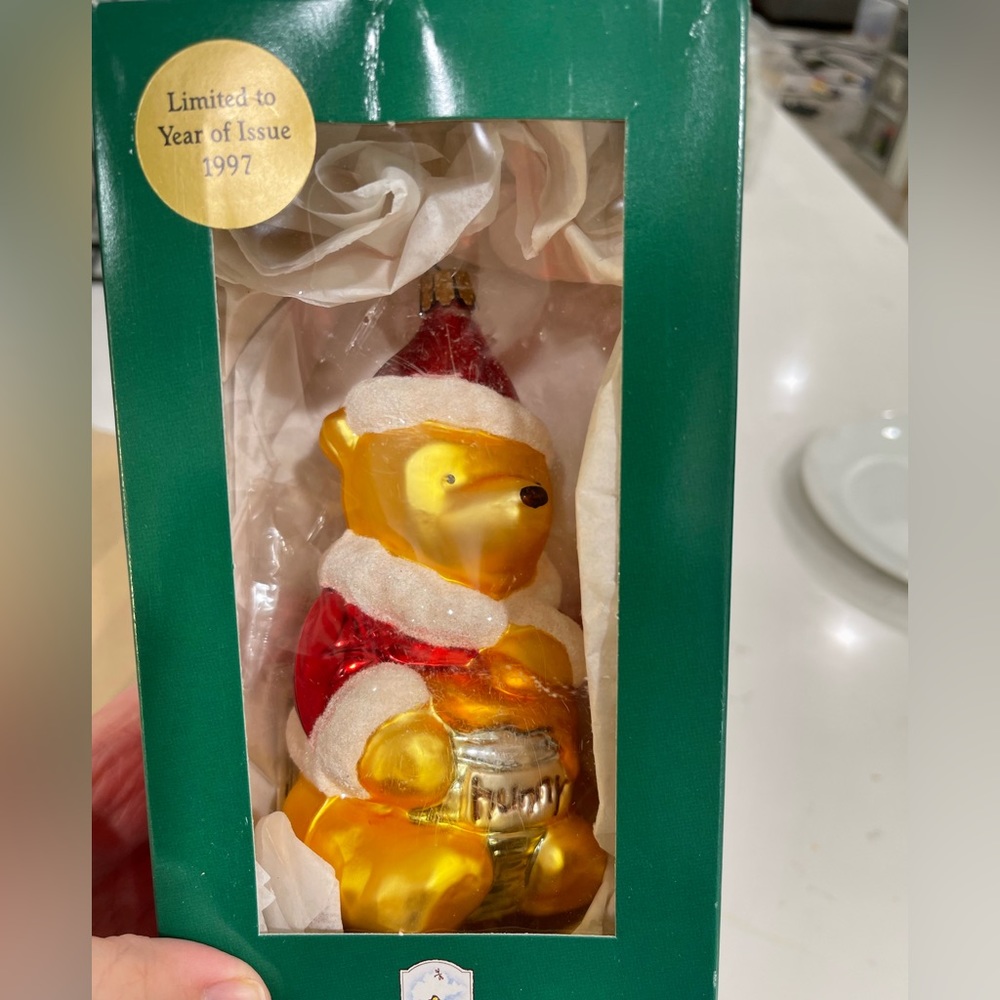 Winnie the Pooh blown glass ornament